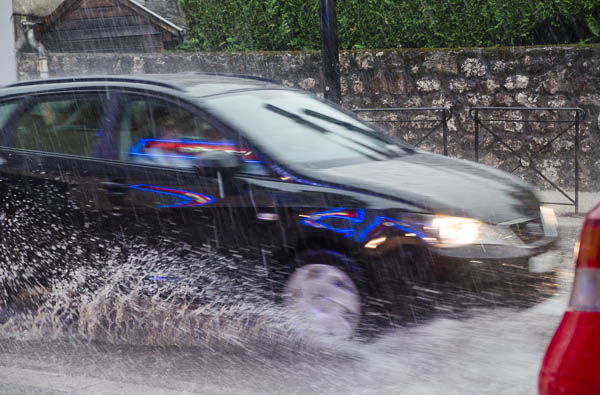 Sudden Heavy Storm in Annecy - A View from Restaurant Window